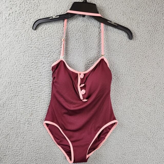 Kate Spade New York PURPLE Pique Convertible One-Piece Swimsuit, US Large