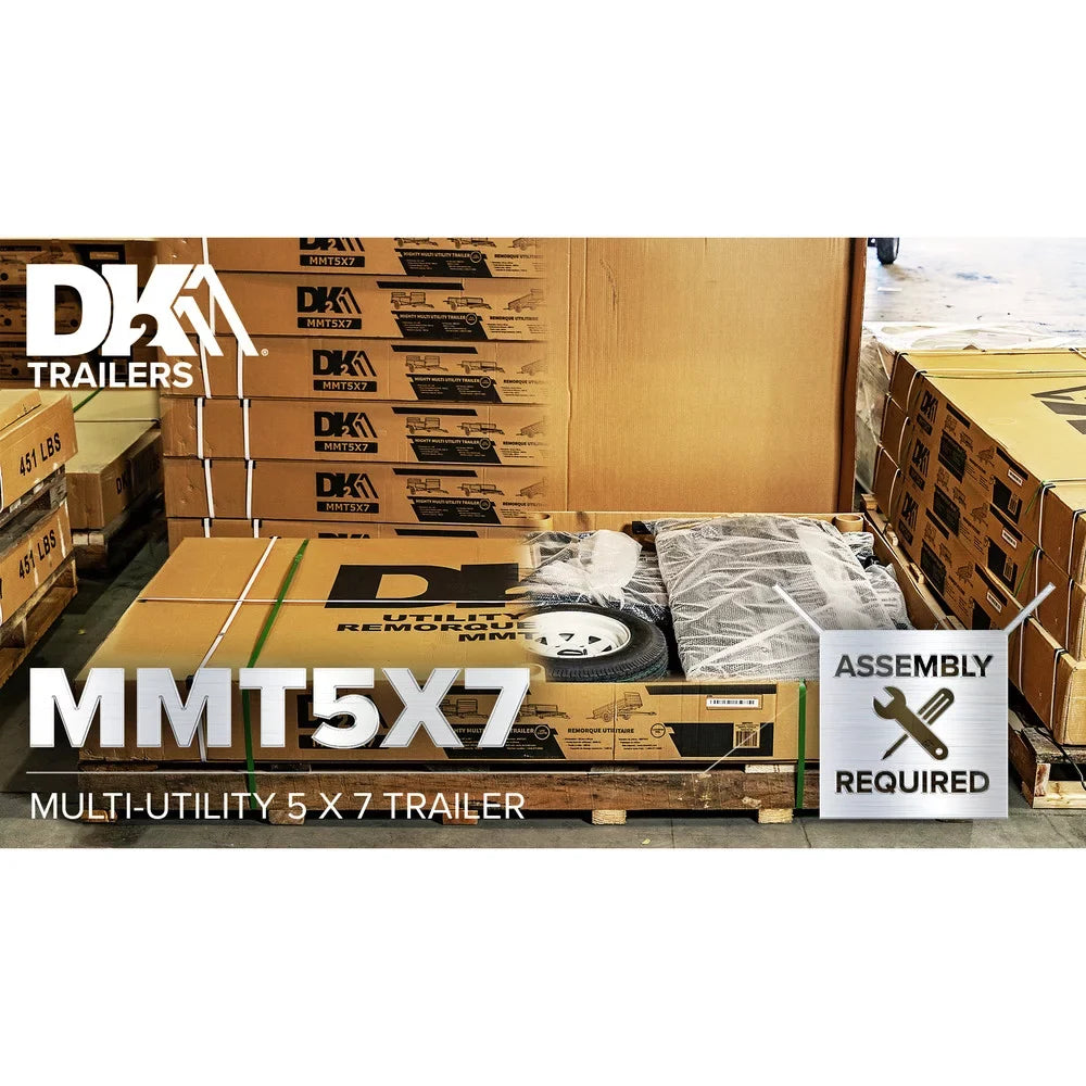 5 ft. x 7 ft. Multi Purpose Utility Trailer Jet Powder-Coated)