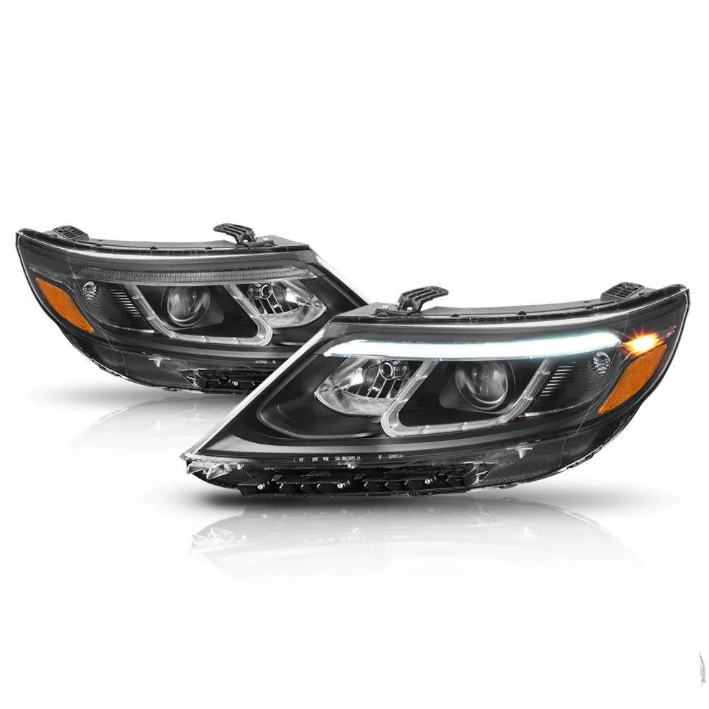 Dark Housing Projector Headlight Amber Reflector for 14-15 Kia Sorento EX/SX