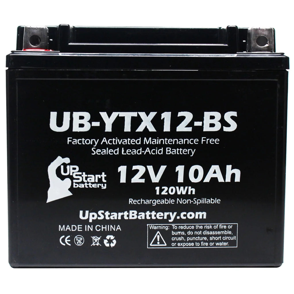 UpStart Battery Replacement 2003 Suzuki GSX-R1000 1000 CC Factory Activated, Maintenance Free, Motorcycle Battery - 12V, 10Ah, UB-YTX12-BS