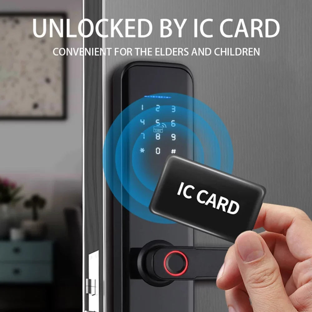 OWSOO WAFU Smart Lock with Handle Fingerprint Electronic Deadbolt Door Lock-Convenient and Reliable ligent Door Lock