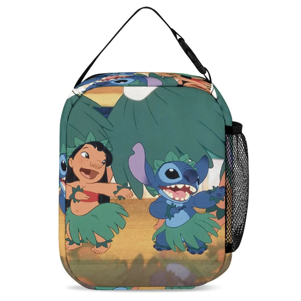 Lilo & Stitch Portable Lunch Bag Tote Bento Bag School Office Insulated Cooler Thermal Handbag For Adult Boys Girls Kids