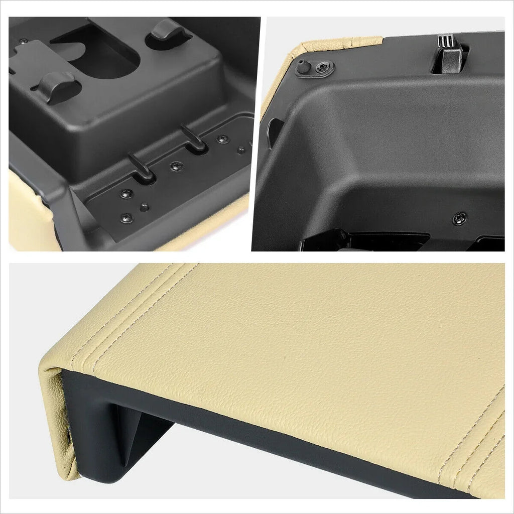 Beige Center Console Top Lid Repair Kit Armrest Latch Cover For Ford Lincoln