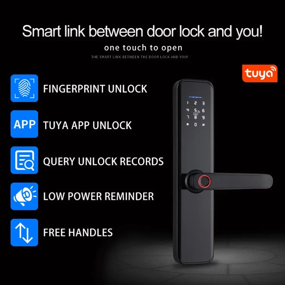 OWSOO WAFU Smart Lock with Handle Fingerprint Electronic Deadbolt Door Lock-Convenient and Reliable ligent Door Lock