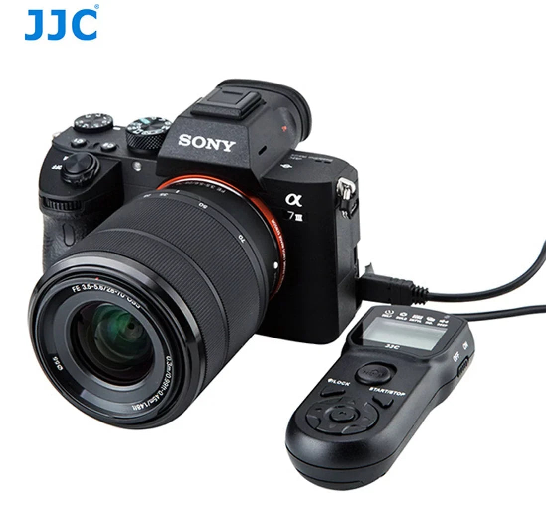 JJC TM-F2 Intervalometer LCD Timer Remote for A7 II III A7R II III IV A7S II III A7M2K A9 A9II RX1R II RX10 RX10 II III RX100II RX100III RX100M4 RX100M5 RX100M5A RX100M6 RX100M7 A3000 A3500 A5000