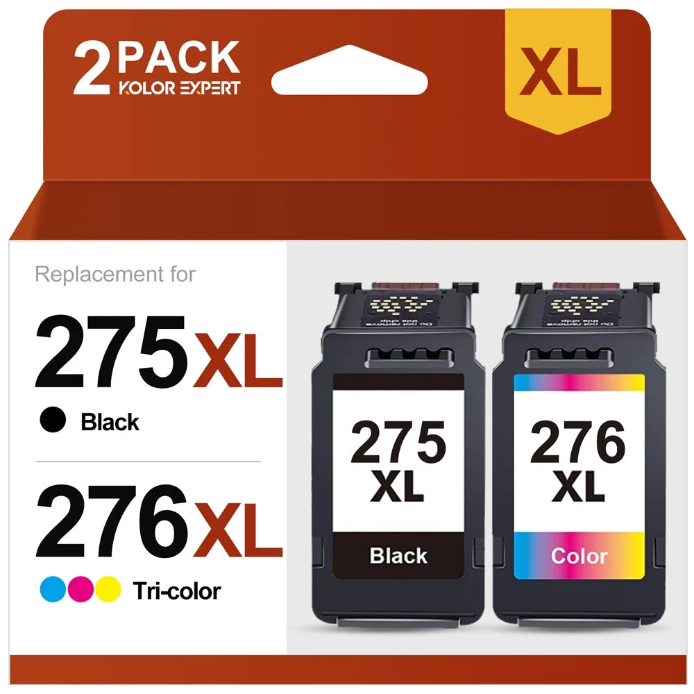 275XL Ink Cartridges for Ink 275 and 276 use with Pixma TS3522 TS3520 TS3500 TR4722 TR4720 TR4700 Ebony Tri-Color)
