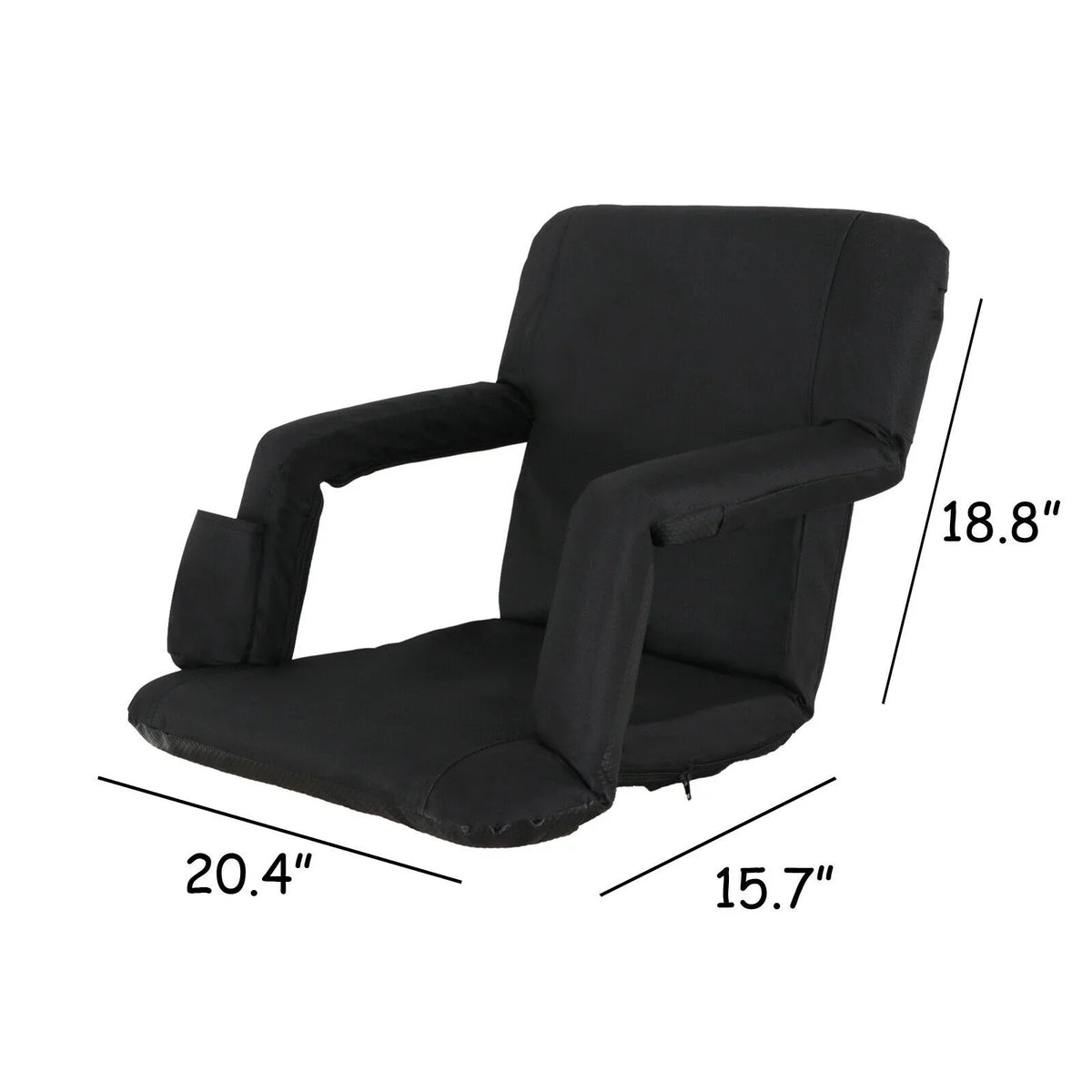 ZENY Stadium Seat Chair Reclining Bleachers W/Padded Cushion - 6 Reclining Positions, Dark