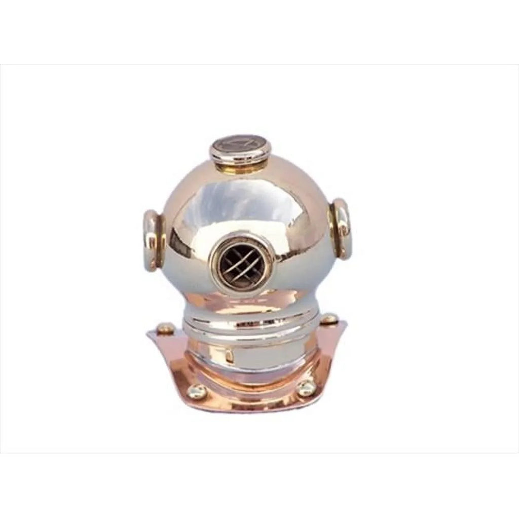 Handcrafted Model Ships Brass-Copper Diving Helmet Paper Load 3 in. Decorative Accent