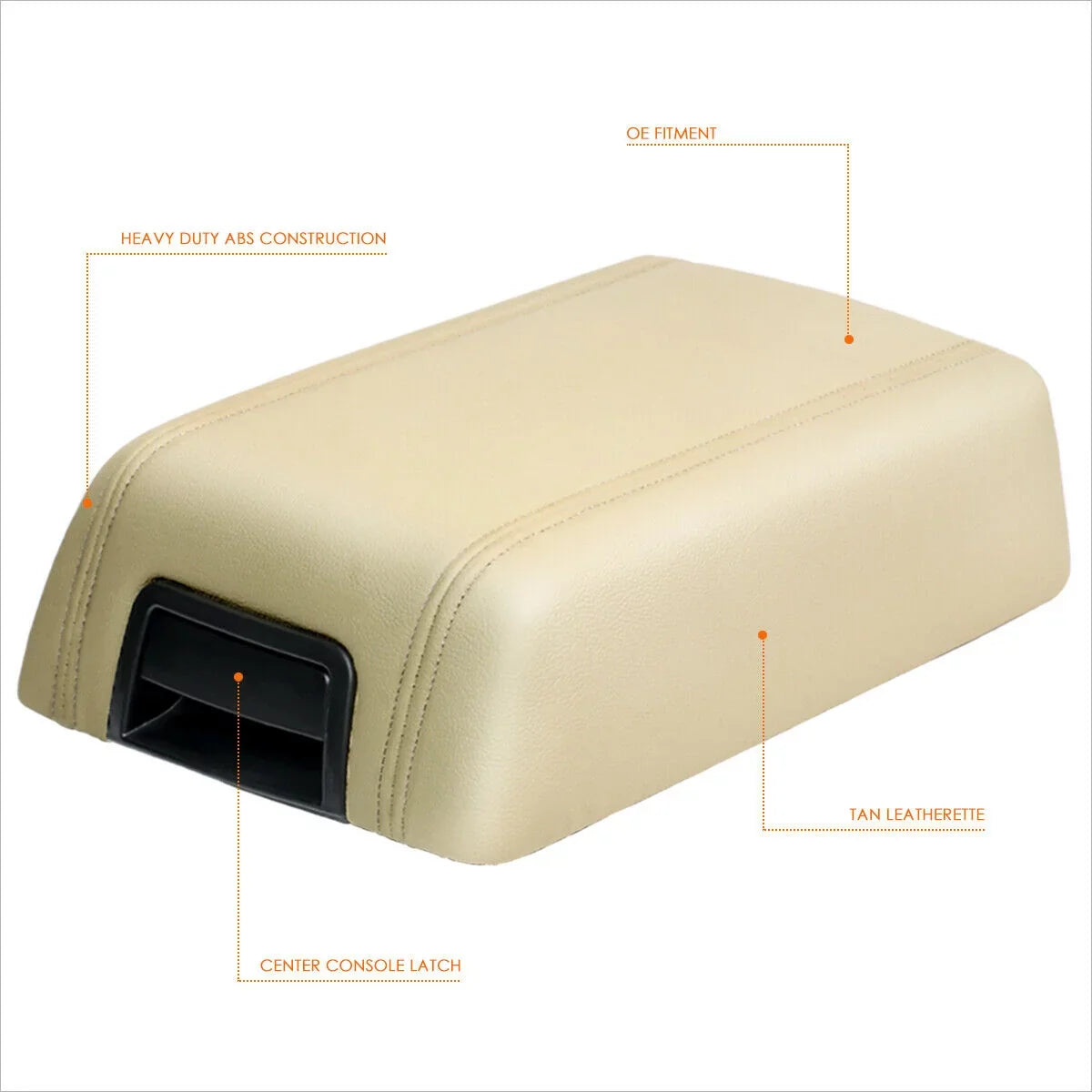Beige Center Console Top Lid Repair Kit Armrest Latch Cover For Ford Lincoln