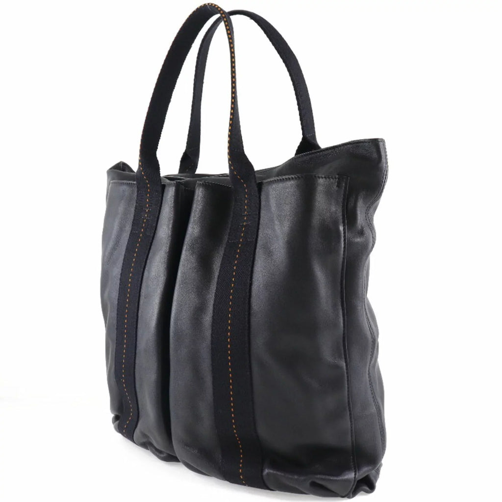 Pre-Owned Hermes Caravan Vertical PM Voderma Jet Unisex Tote Bag (Fair)