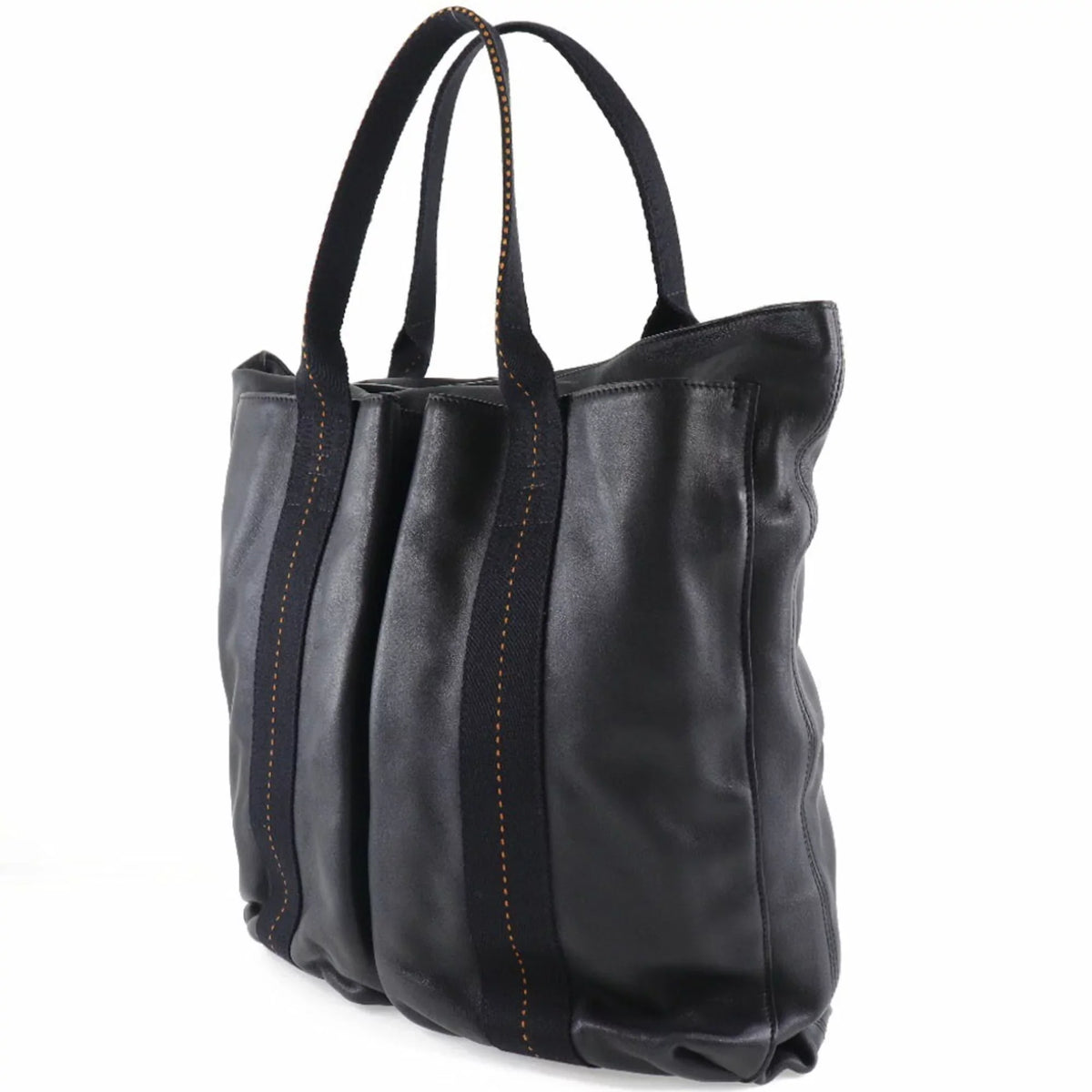 Pre-Owned Hermes Caravan Vertical PM Voderma Jet Unisex Tote Bag (Fair)