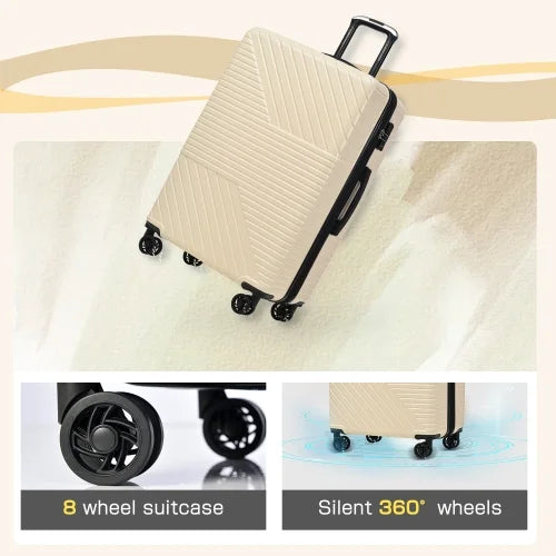 Zateety Hardshell Luggage Sets 3 Piece double spinner 8 wheels Suitcase with TSA Lock Load 20''24''28''