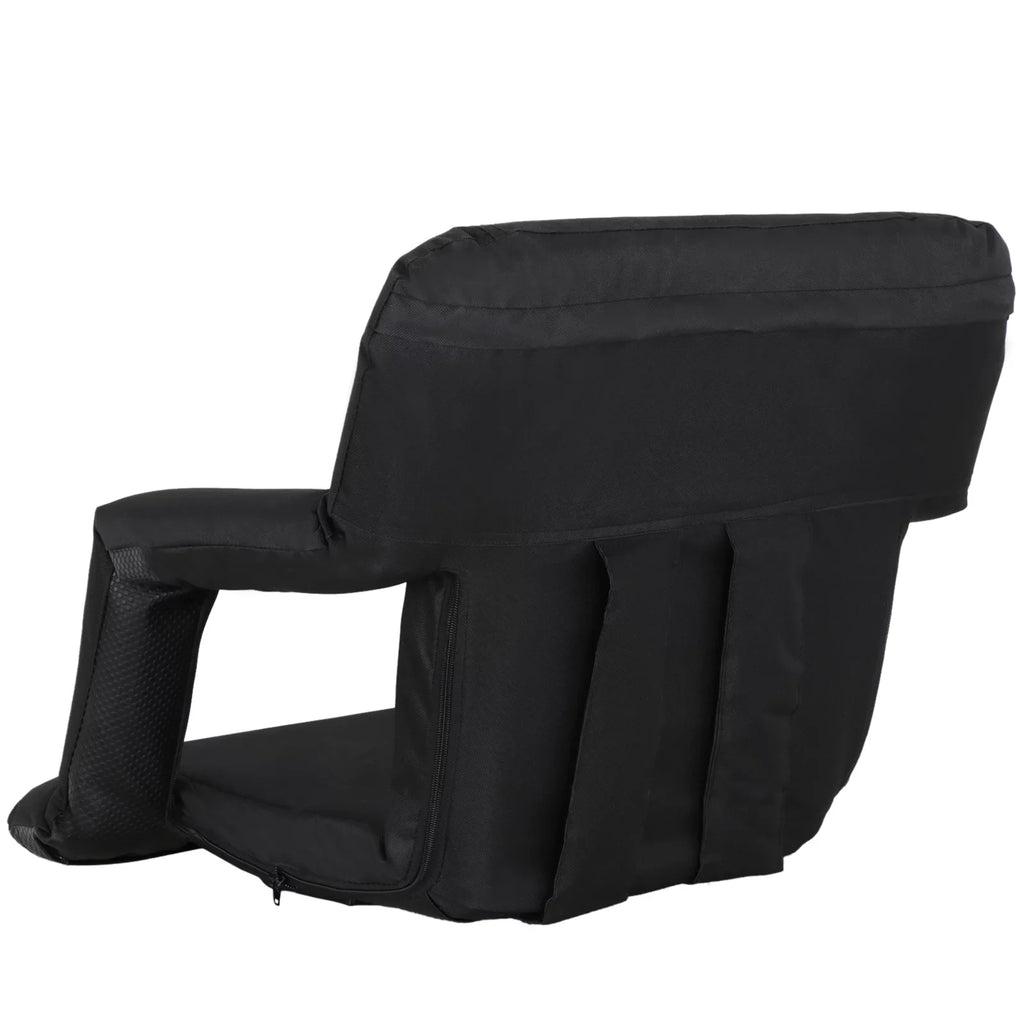 ZENY Stadium Seat Chair Reclining Bleachers W/Padded Cushion - 6 Reclining Positions, Dark