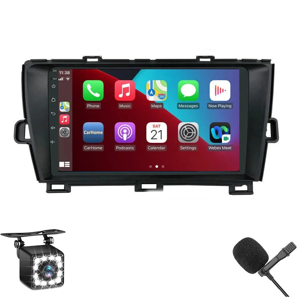 9" 1280*720 IPS 2+32G Android Auto CarPlay Car Stereo Radio for Prius 2009-2016 GPS w/Cam