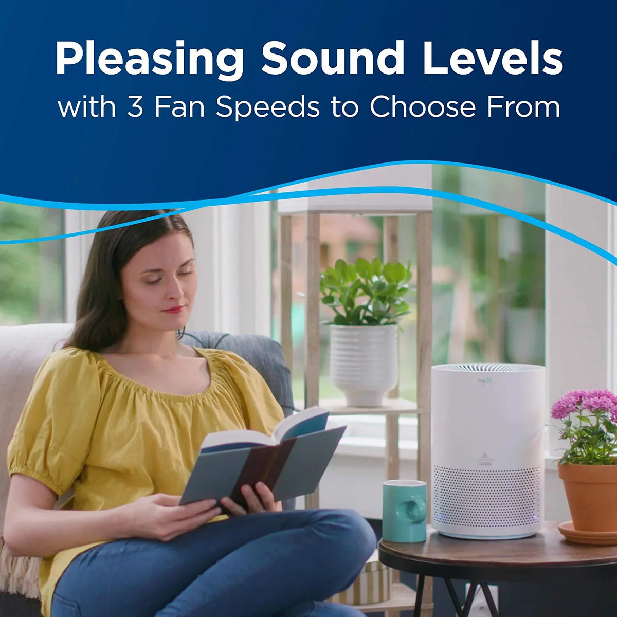 BISSELL MYair Purifier with High Efficiency and Carbon Filter for Small Room and Home, Quiet Bedroom Air Cleaner for Allergies, Pets, Dust, Dander, Pollen, Smoke, Hair, Odors, Timer, 2780A