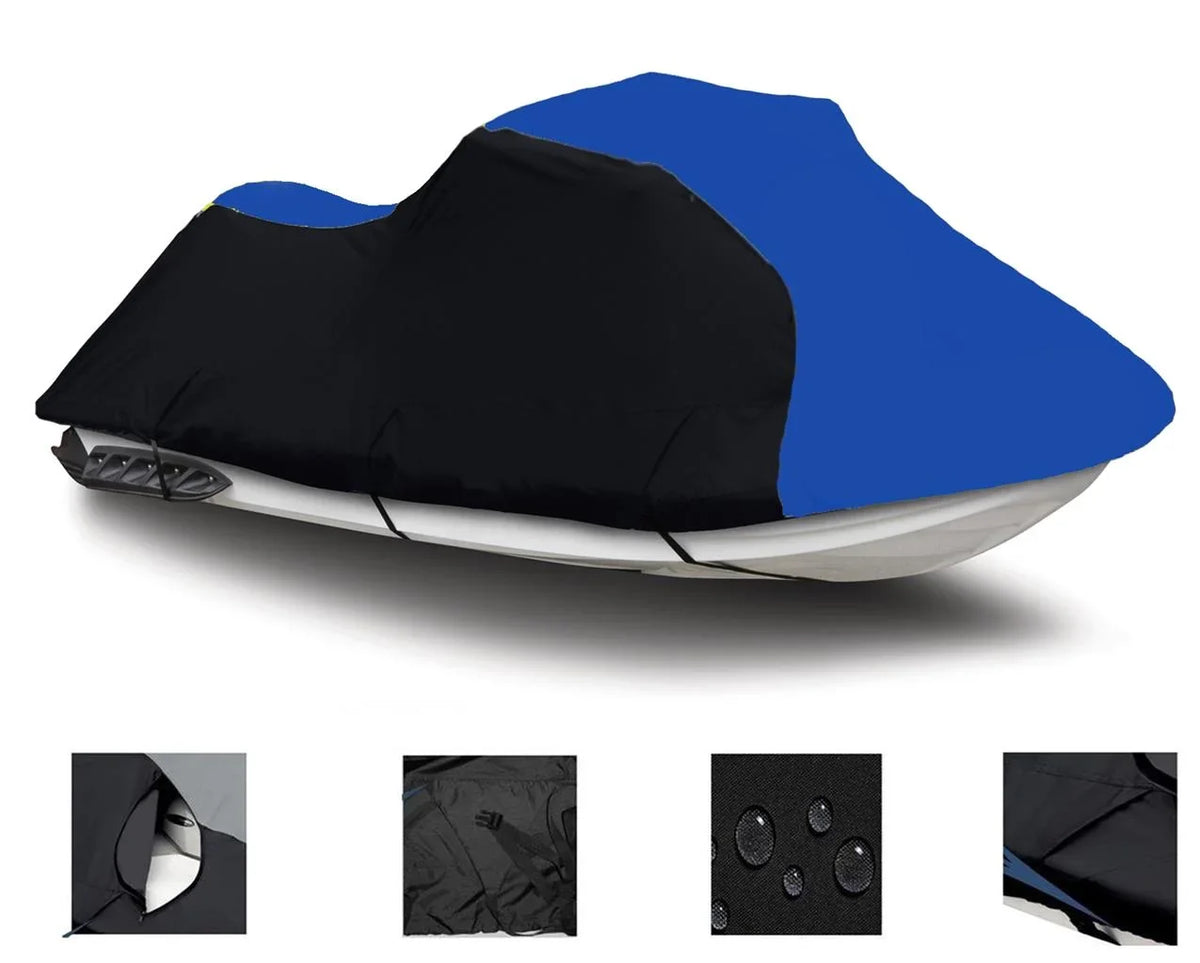 Jet / BLUE HEAVY-DUTY, 600 DENIER Cover Compatible for Kawasaki Ultra LX 2007 2008 2009 2010 2011 2012 2013 2014 15 2016 2017 2018 2019 2020 2021 2022 Jet Ski PWC Watercraft Cover