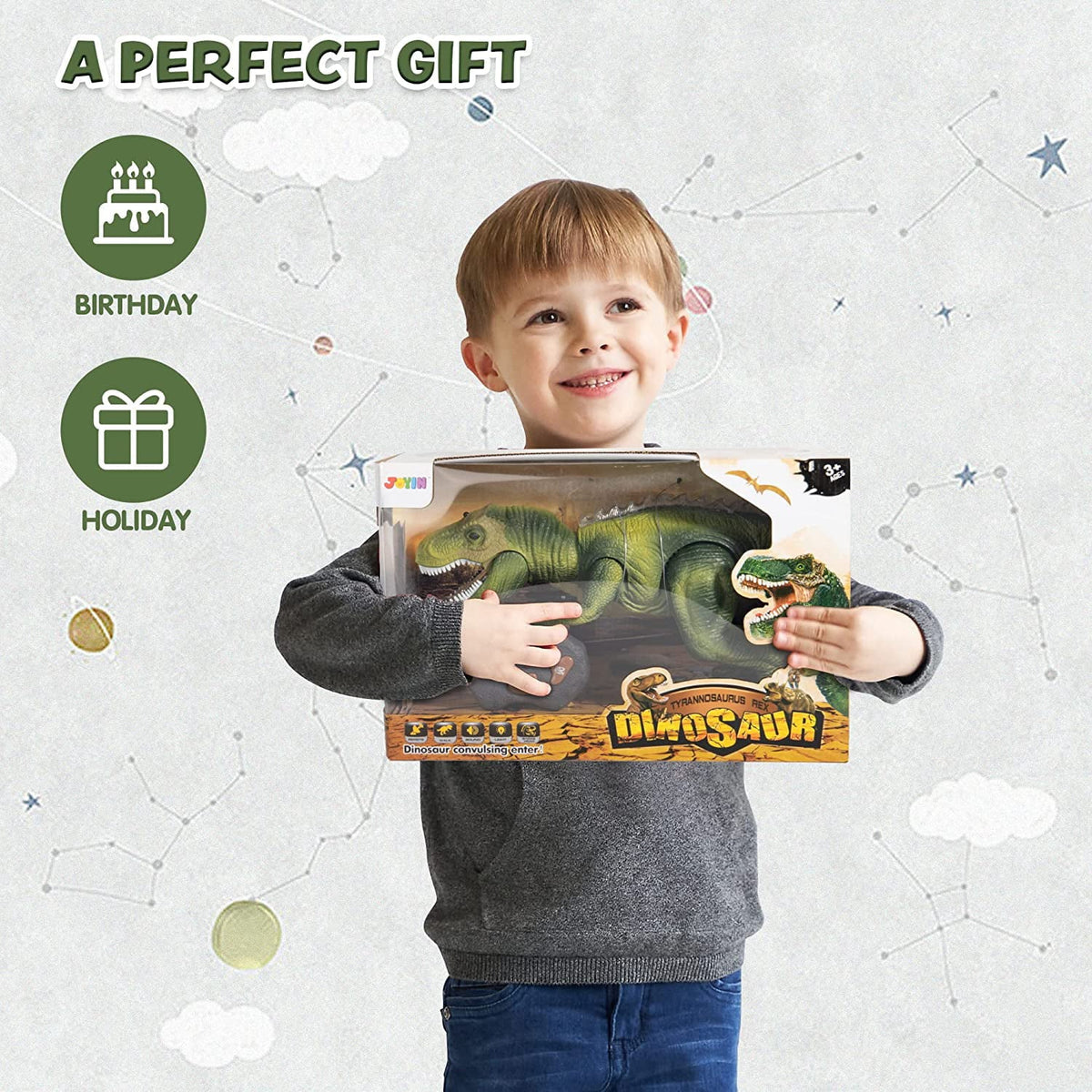 JOYIN Robot dinosaur saur Toy for Kids Boys,Big T Rex dinosaur saur Toy with Light and Roaring Sound, Walking and Dancing dinosaur Toy,Electronic Steam Toy,Birthday Gift for Kids Boys Girls,Green