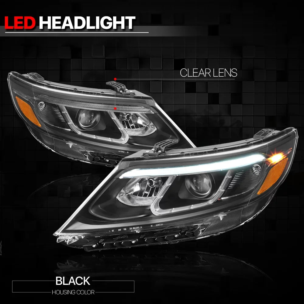 Dark Housing Projector Headlight Amber Reflector for 14-15 Kia Sorento EX/SX