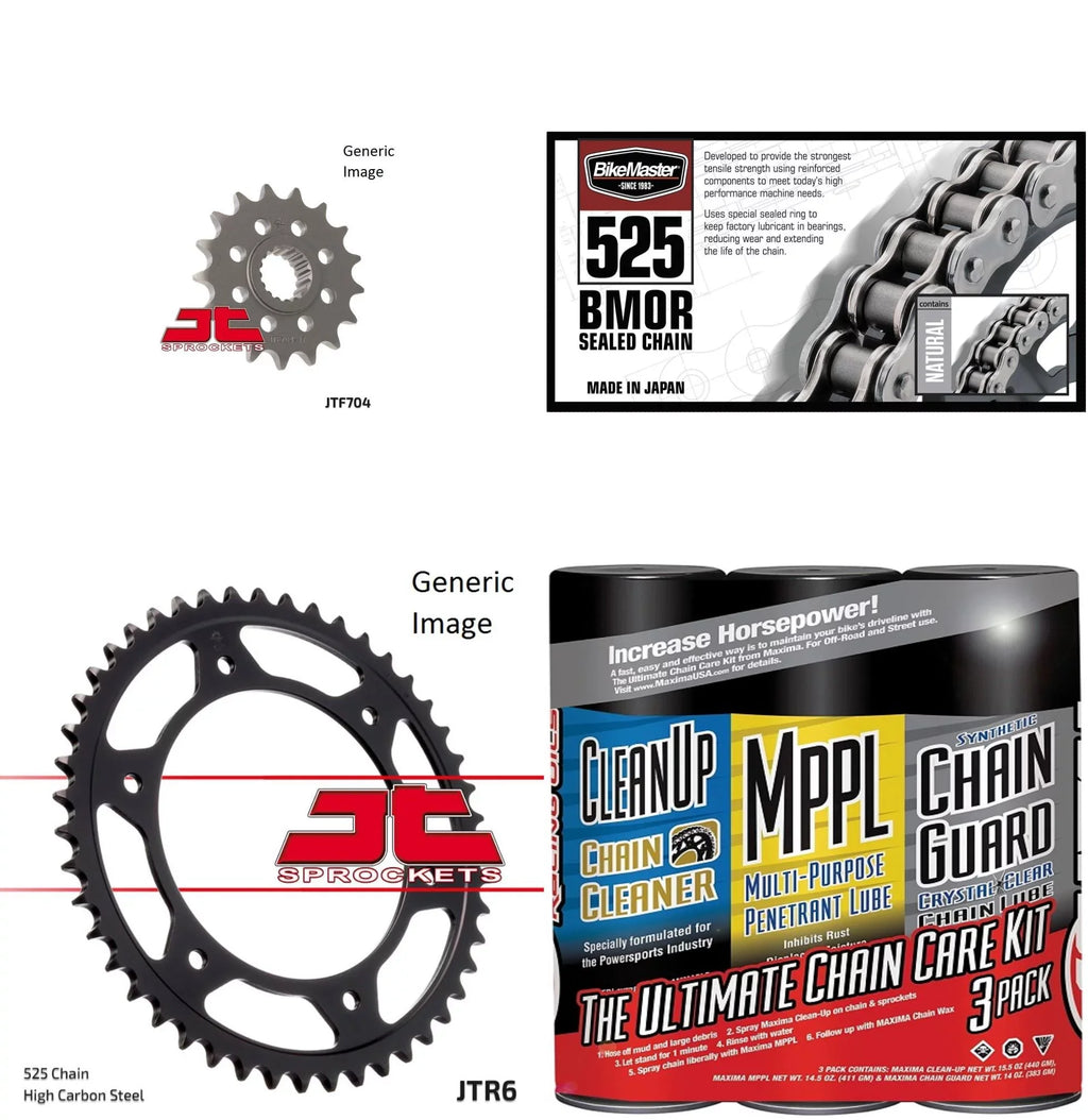 BIKEMASTER 525 BMOR Sealed Chain Natural with MAXIMA Wax, JT Front & Rear Sprocket Kit for Street F800 GS 2008-2013