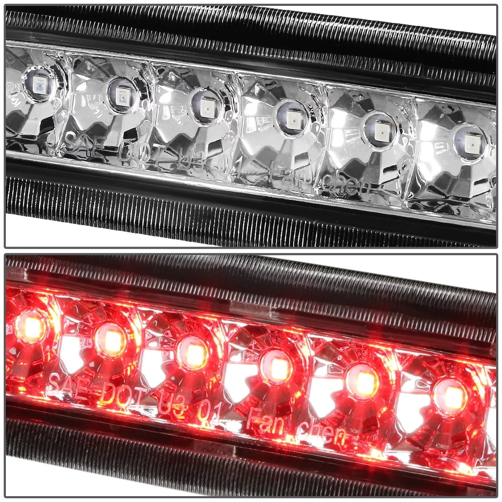 DNA Motoring 3BL-4RUNNER03-LED-CH For 2003 to 2009 4Runner N210 Rear LED 3rd Third Tail Brake Light Stop Lamp Chrome Housing 04 05 06 07 08