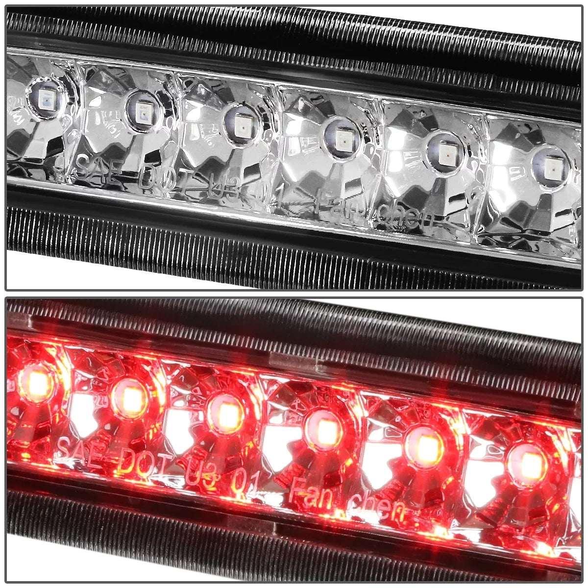 DNA Motoring 3BL-4RUNNER03-LED-CH For 2003 to 2009 4Runner N210 Rear LED 3rd Third Tail Brake Light Stop Lamp Chrome Housing 04 05 06 07 08