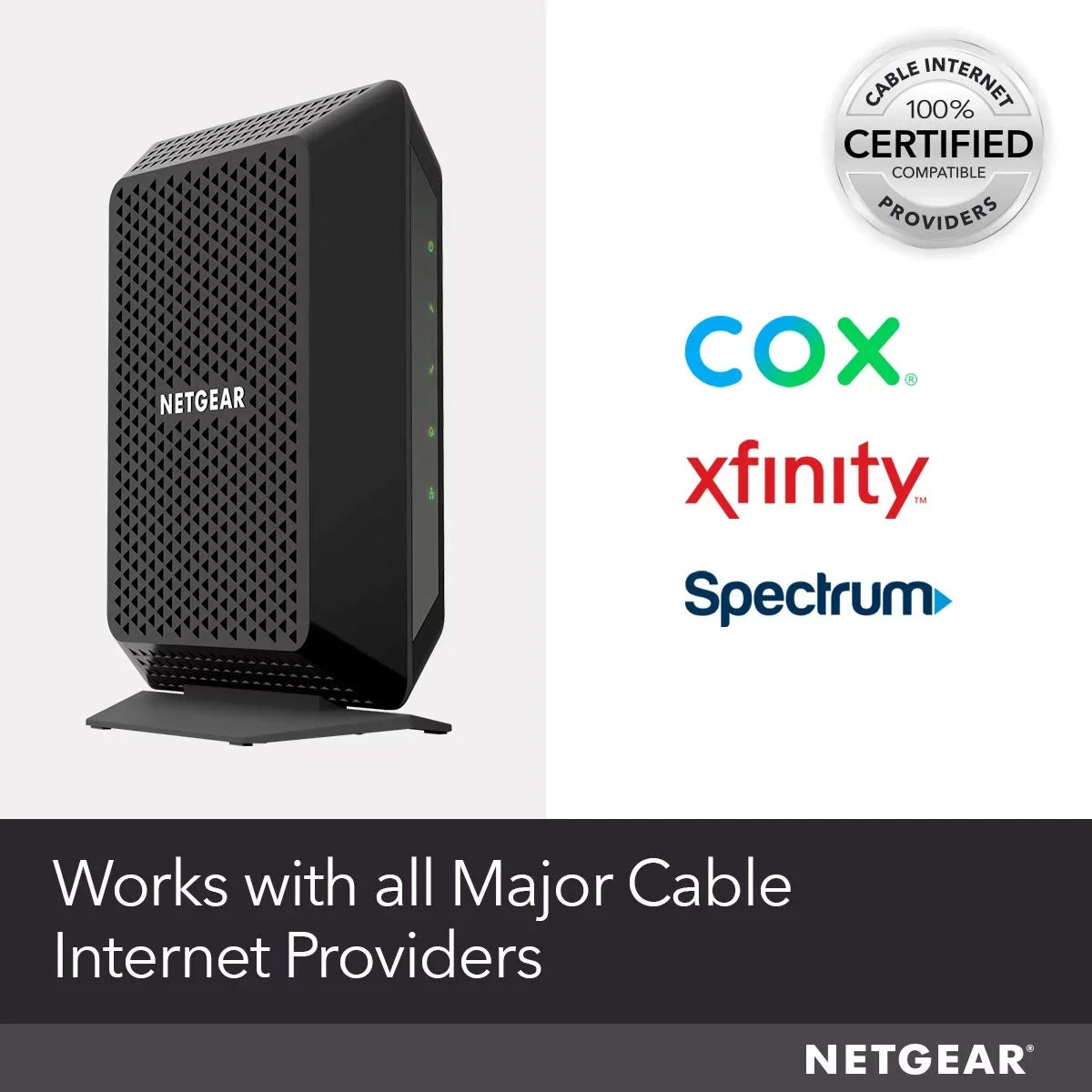 NETGEAR - DOCSIS 3.0 32x8 High Speed Cable Modem | Certified for Xfinity by Comcast, Spectrum, Cox & more (CM700)