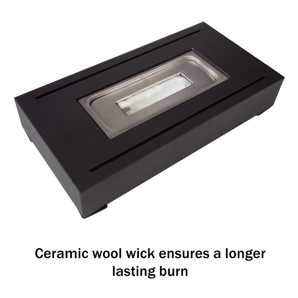 Northwest 2-Pack Rectangular Indoor or Outdoor Ventless Bio Ethanol Tabletop Fireplace, Dark