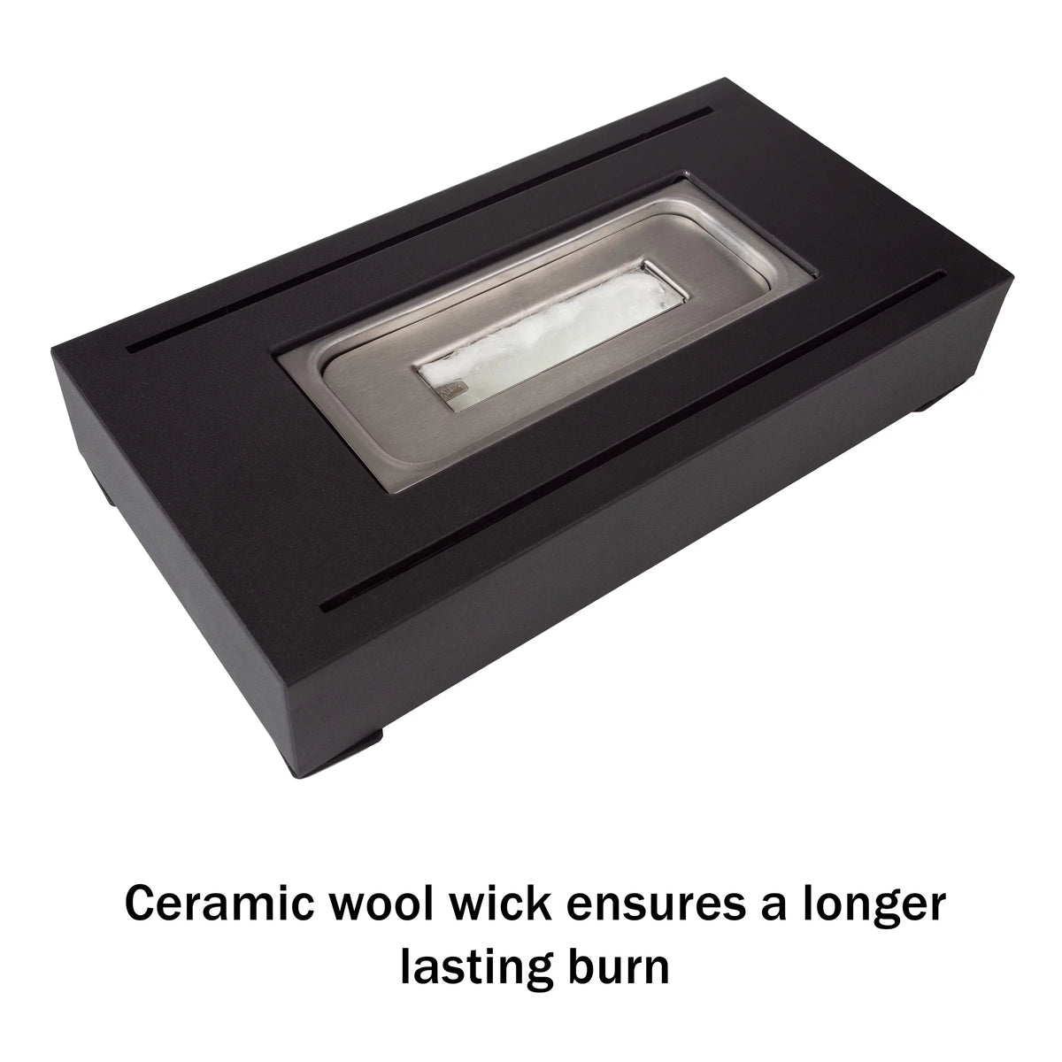Northwest 2-Pack Rectangular Indoor or Outdoor Ventless Bio Ethanol Tabletop Fireplace, Dark