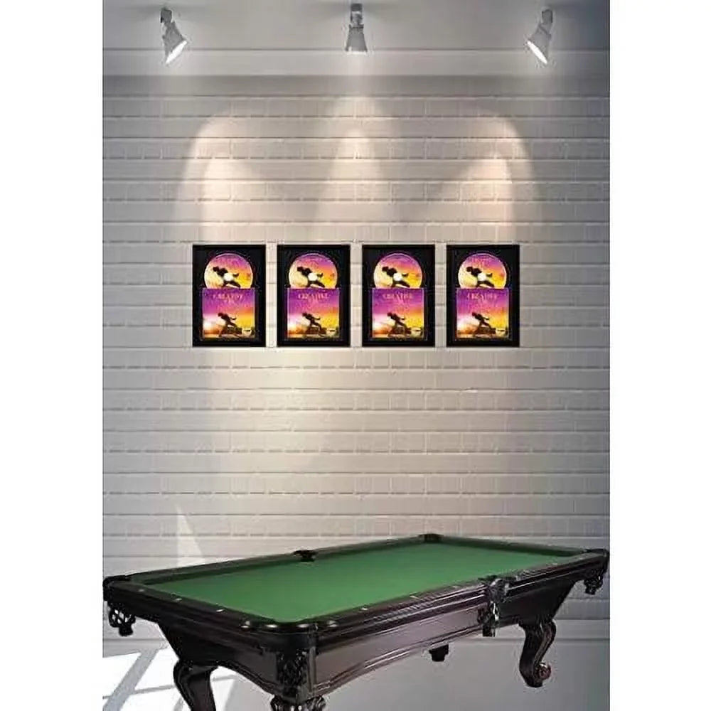 X 12" Jukebox Music Frame Double Jet Matting Displays Cover Art And 4 7/8-Inch Dia. Disc Self Standing With Wall Hanger