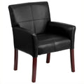 Kingfisher Lane Executive Side Guest Chair in Jet with Mahogany Legs