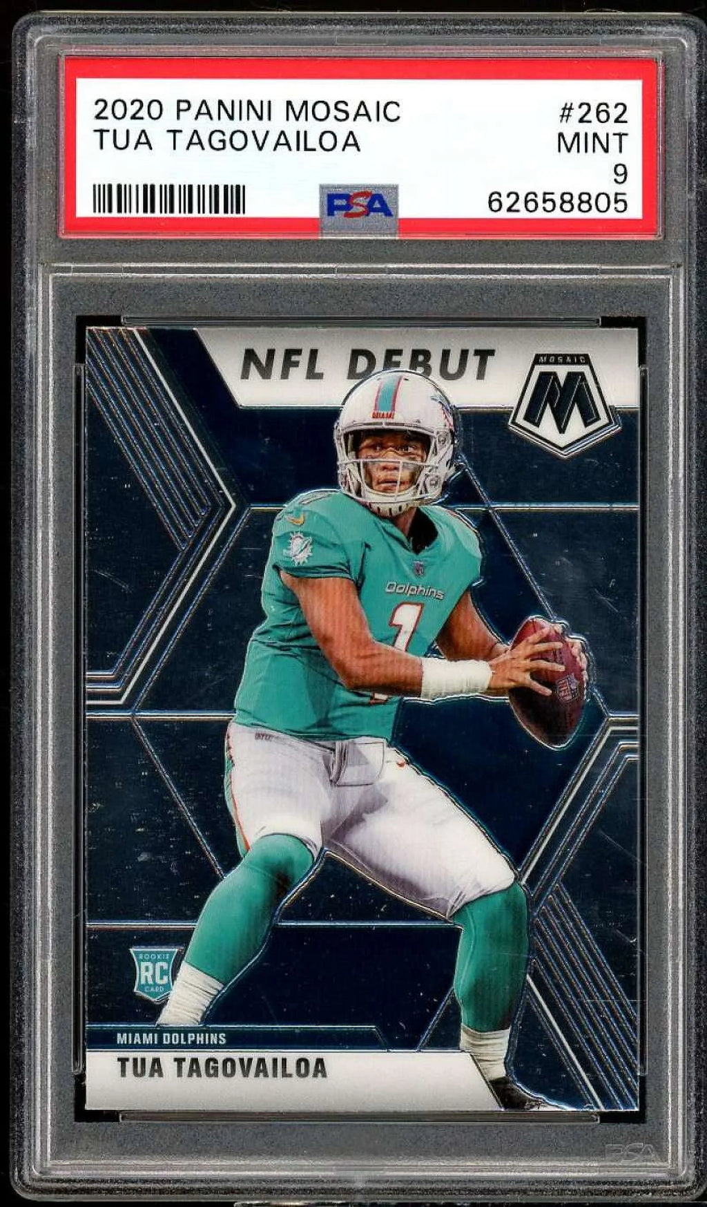 Tua Tagovailoa Rookie Card 2020 Panini Mosaic #262 PSA 9