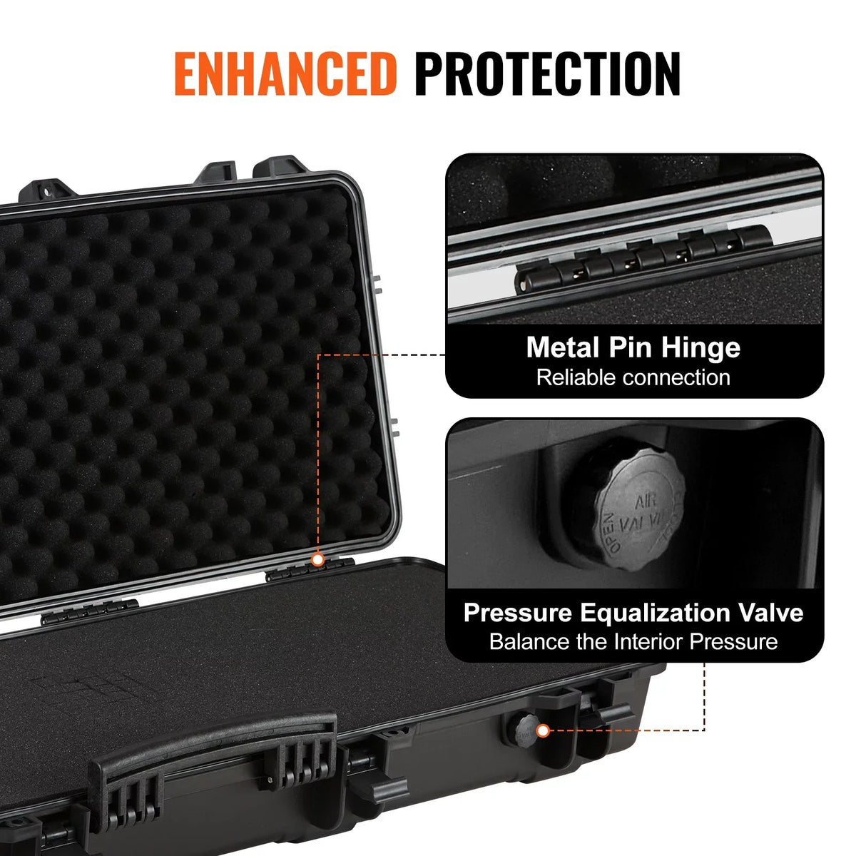 SKYSHALO Rifle Case, Rifle Hard Case with 3 Layers Fully-protective Foams, 42 inch lockable Hard Gun Case with Wheels, IP67 Waterproof & Crusroof, for Two Rifles or Shotguns, Airsoft Gun
