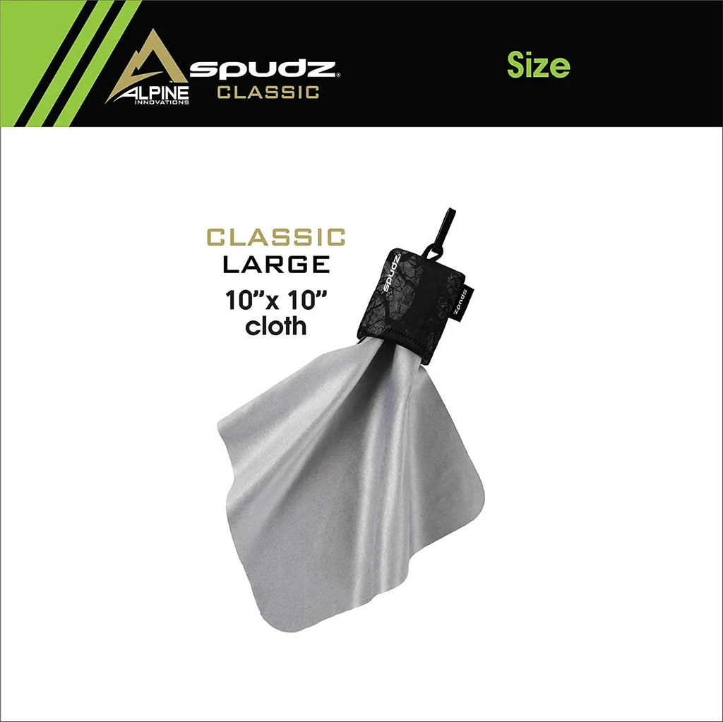 SPUDZ Classic | Microfiber Cloth Screen Cleaner and Lens Cleaner | Open Bottom | Stealth Shadow| 10 x 10 Inches