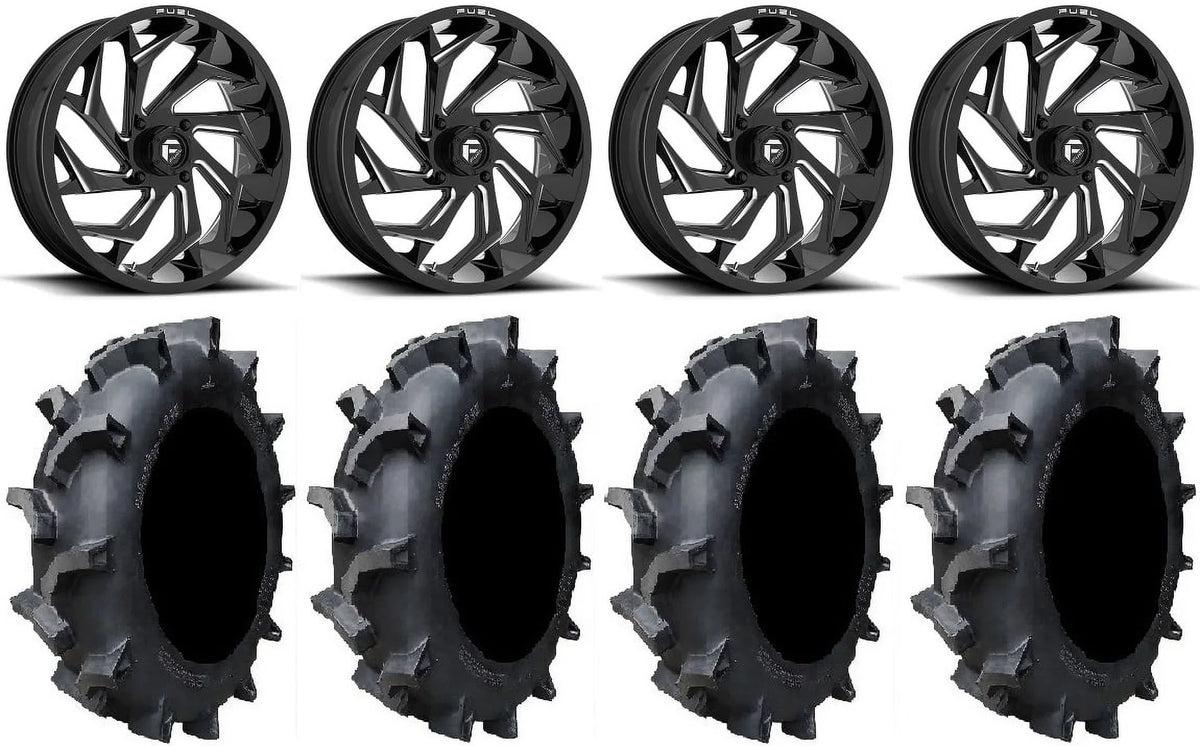Fuel Reaction 18" Wheels Ebony 35" Interforce 628 Tires Polaris RZR XP 1000 / PRO XP / Ranger XP 900/1000