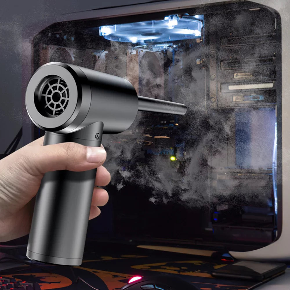 Multifunctional Cordless Electric Air Duster & Air Pump 2-In-1 Dust Blowing Device With Led Light Powerful 50000Rpm 100W Rechargeable Dust Blower Air Pump For Inflatable Dust Remover Dust Cl