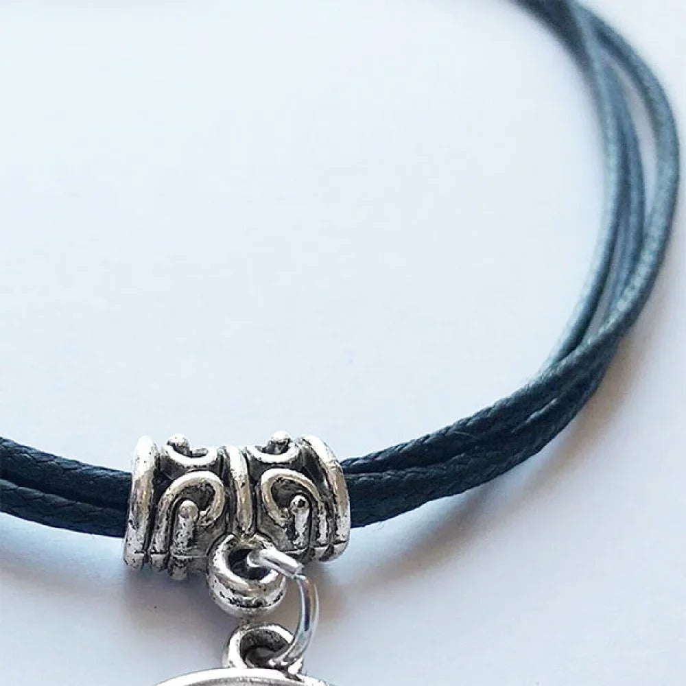 Amusement Park Facilities Colourful Pattern Bracelet Leather Rope Wristband Jet Jewelry