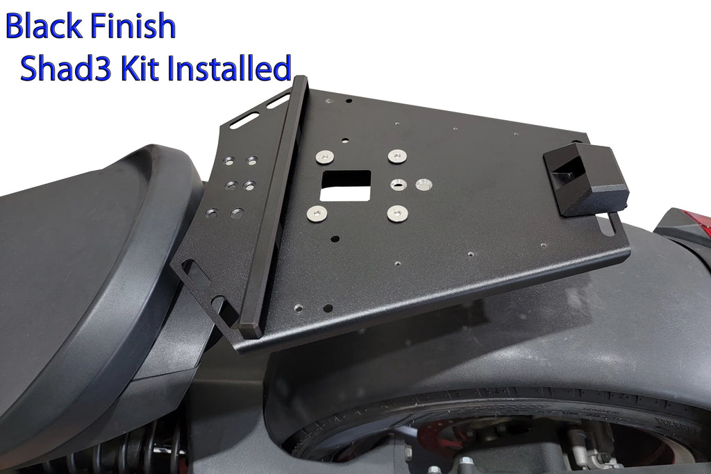 Can Am Ryker Luggage Rack Ebony Large Shad Cases Kit installed NO MAX MOUNT NEEDED.