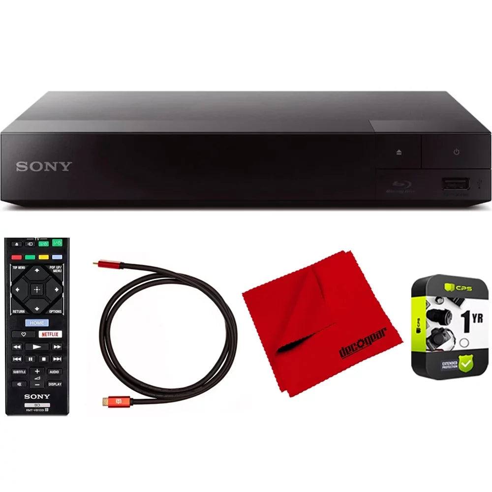BDP-S3700 Streaming Blu-ray Disc Player with Wi-Fi and Dolby TrueHD Audio Bundle With Deco Gear 6 ft High Speed HDMI 2.0 Cable and Microfiber TV Screen Cloth