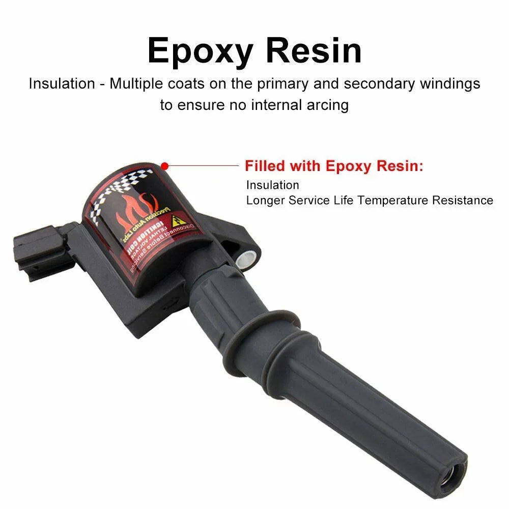 8 Jet Ignition Coil FD503 DG508 C1417 DG457 & Spark Plug ITR6F13 4477 Compatible with Ford E-250 V8 4.6L & 5.4L 2003 2004 2005 2006 2007 2008 2009 2010 2011 2012 2013 2014