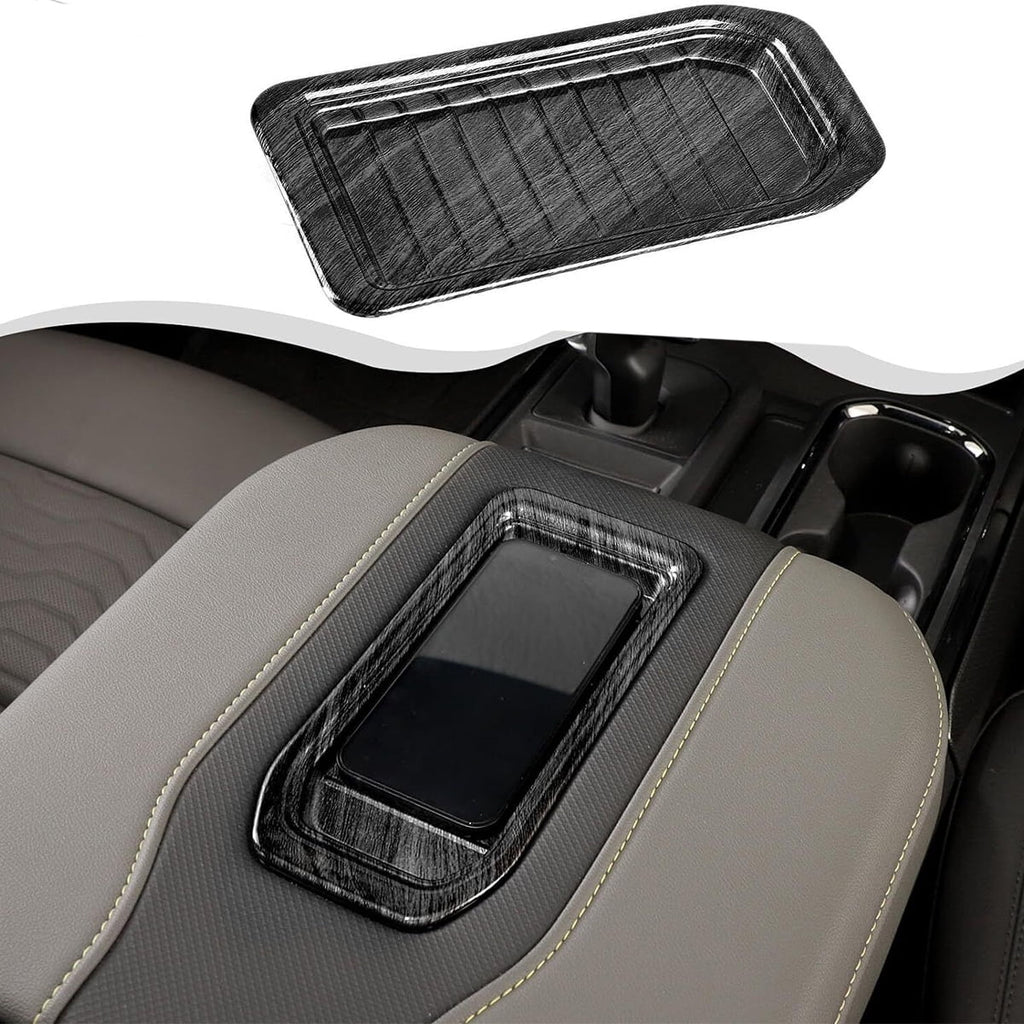 Center Armrest Storage Box Trim Cover Fit For Chevy Silverado Suburban Tahoe SIERRA 2019 2020 2021 2022 Dark Wood Grain