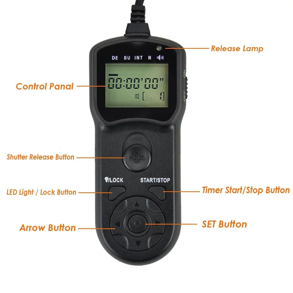 JJC TM-F2 Intervalometer LCD Timer Remote for A7 II III A7R II III IV A7S II III A7M2K A9 A9II RX1R II RX10 RX10 II III RX100II RX100III RX100M4 RX100M5 RX100M5A RX100M6 RX100M7 A3000 A3500 A5000