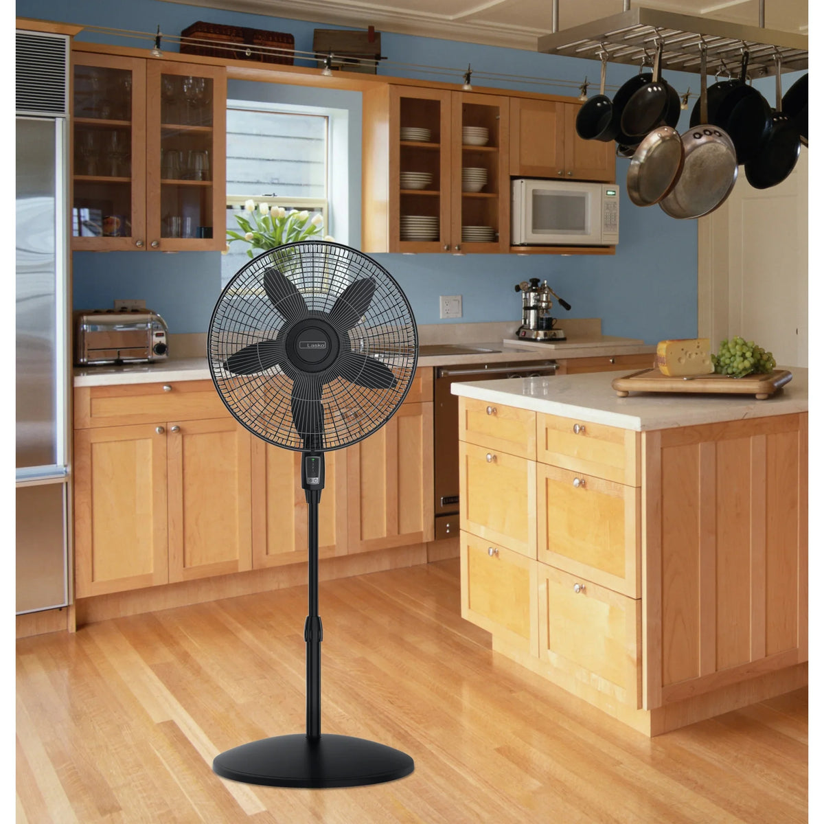 Lasko Cyclone Max 18" 4-Speed Large Room Pedestal Fan with Remote, 53" H, Dark S18605, New