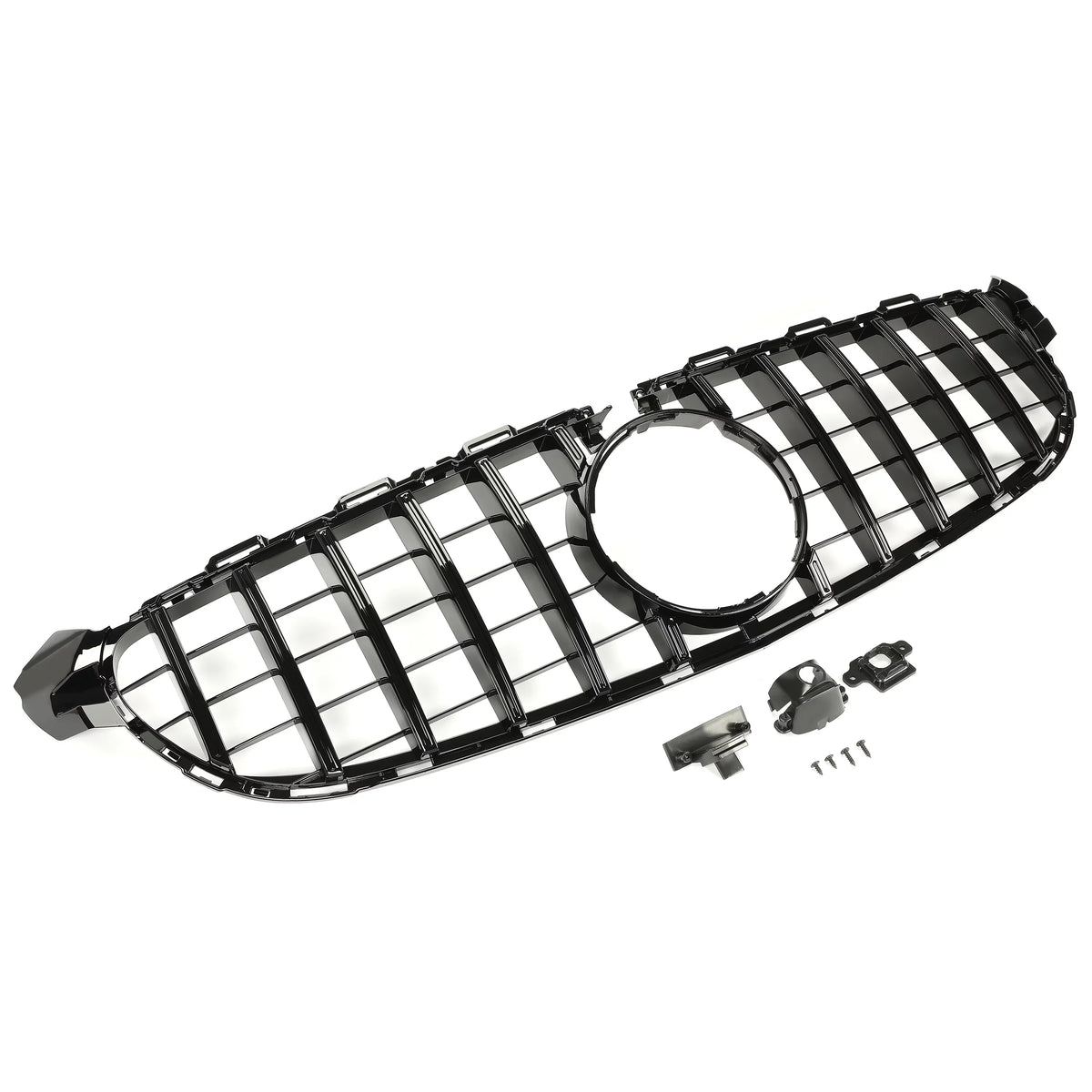 Kojem Front Bumper Grille for 2015 2016 2017 2018 Mercedes Benz W205 C63 AMG S Dark Painted for Both with Or without Camera Model Cover