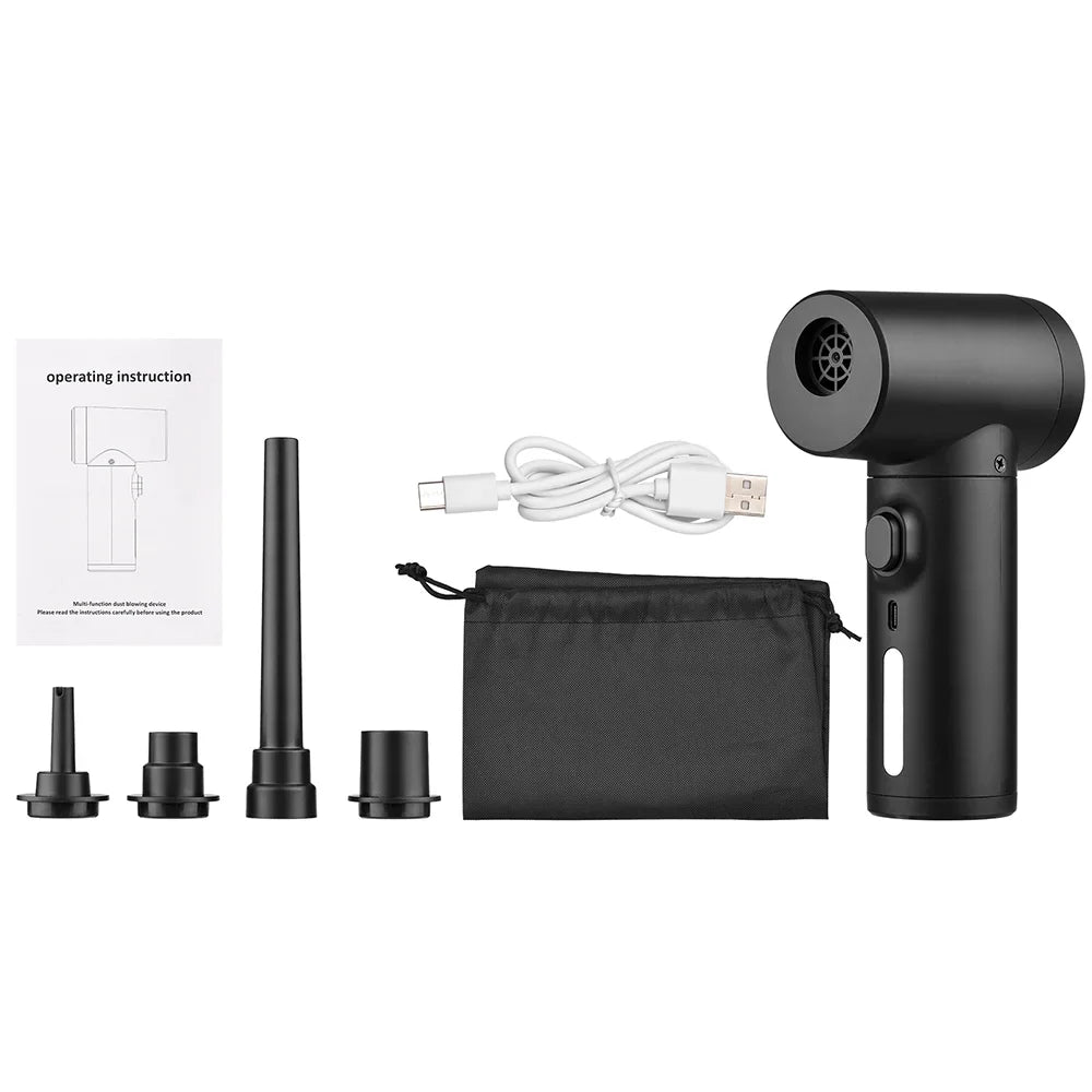 Multifunctional Cordless Electric Air Duster & Air Pump 2-In-1 Dust Blowing Device With Led Light Powerful 50000Rpm 100W Rechargeable Dust Blower Air Pump For Inflatable Dust Remover Dust Cl