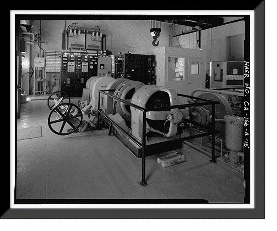 Historic Framed Print, Rush Creek Hydroelectric System, Powerhouse Exciters, Rush Creek, June Lake vicinity, Mono County, CA - 15, 17-7/8" x 21-7/8"