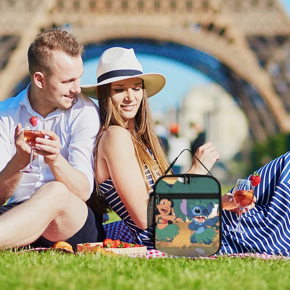 Lilo & Stitch Portable Lunch Bag Tote Bento Bag School Office Insulated Cooler Thermal Handbag For Adult Boys Girls Kids