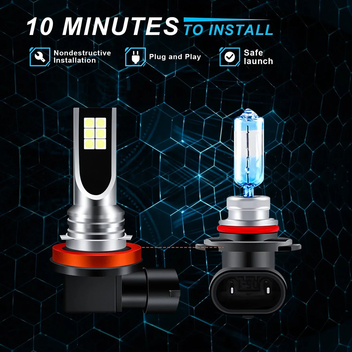 BMZONCC 9005 H11 LED Headlight H11 Fog Light Bulbs Combo for 4Runner 2010-2014 2015 2016 2017 2018 2019 2020