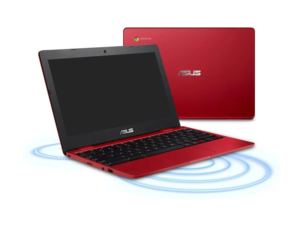 Chromebook Laptop in Red, 12, Celeron, 32GB Flash Storage, 4GB RAM, C223NA-DH02-RD