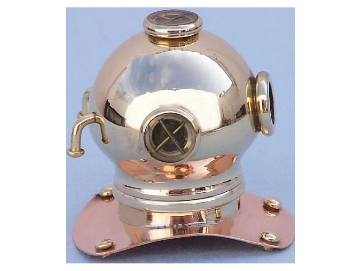 Handcrafted Model Ships Brass-Copper Diving Helmet Paper Load 3 in. Decorative Accent