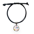 Amusement Park Facilities Colourful Pattern Bracelet Leather Rope Wristband Jet Jewelry